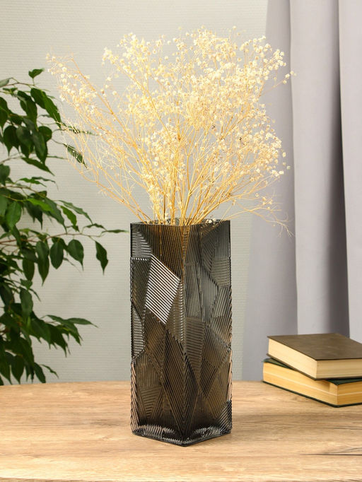 Ваза «Джойс», 30×10 см, стекло, серая