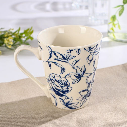 Кружка фарфоровая Доляна Розалия, 300 мл, цвет белый  фото 3