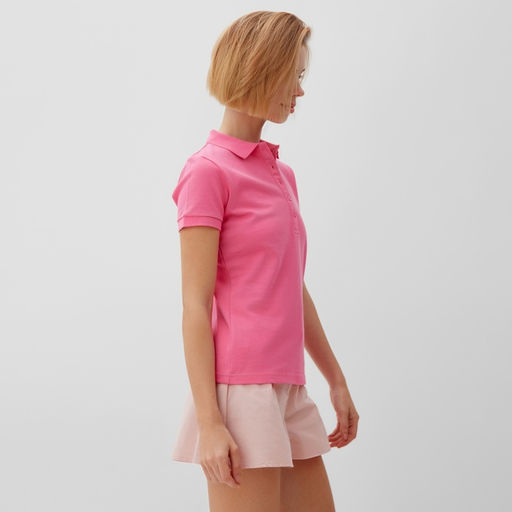 Футболка поло женская MINAKU: Basic line, розовая, размер 52