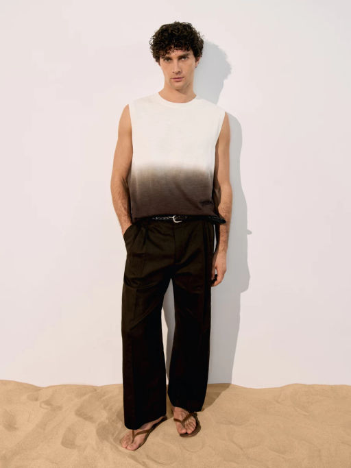 Брюки широкие из смесового льна ZR2605042114-27 / Zarina