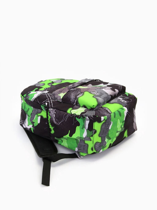 Рюкзак школьный на молнии, с карманами, с абстрактным принтом, размер 30?13?42 см, с принтом, чёрный