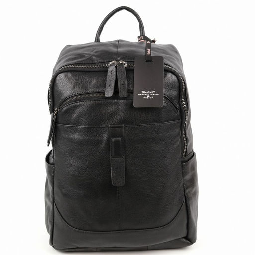 Мужской кожаный дорожный рюкзак 9197 Блек - Dff фото 2