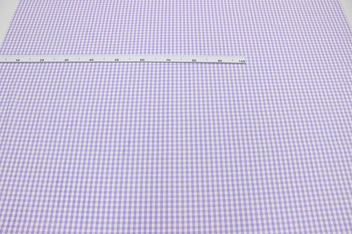 Теплый хлопок Клетка (0.7*0.7см) цв.сиреневый/белый, СОРТ2, ш.1.48м, хл-100%, 160гр/м.кв - Купава фото 3