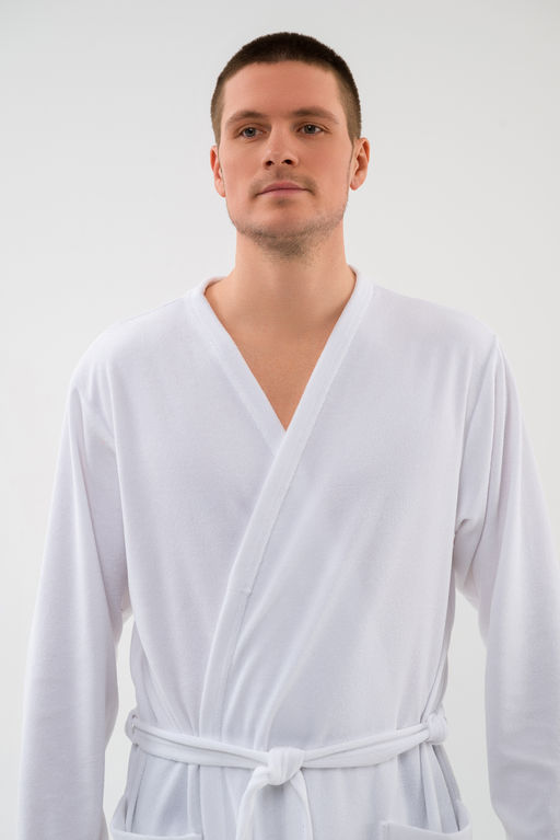 Халат мужской из махры Ренат белый - Амадэль фото 8