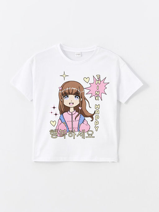 Bisiklet Yaka Bask?l? K?z ?ocuk ?ortlu Pijama Tak?m?