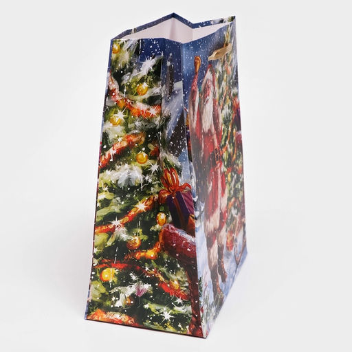 Цена за 2 шт. Пакет подарочный новогодний ламинированный Санта,18?23?10 см