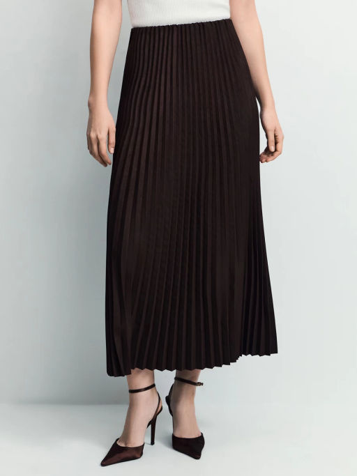 Плиссированная юбка из искусственной замши / Zarina  фото 3