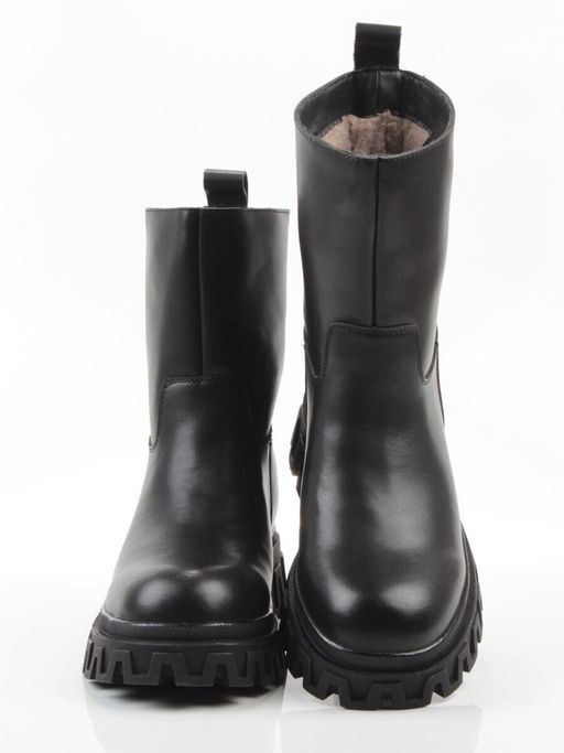 04-PAT148-1Z BLACK Ботинки зимние женские (натуральная кожа, 100% шерсть)