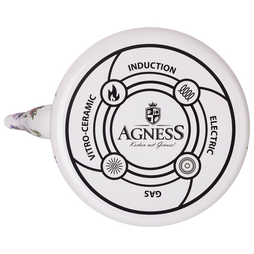 ЧАЙНИК AGNESS ЭМАЛИРОВАННЫЙ СЕРИЯ FLOWER STORY, 2,3 Л  фото 3