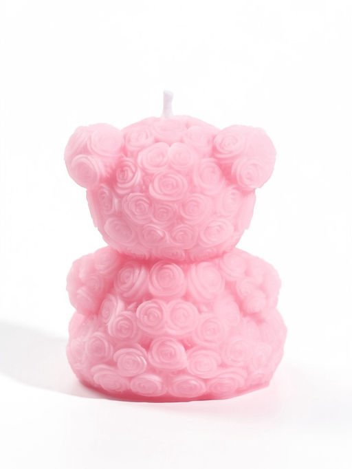 Свеча декоративная "Мишутка" 110 гр, 6х4,8х8 см, 6 ч, розовый