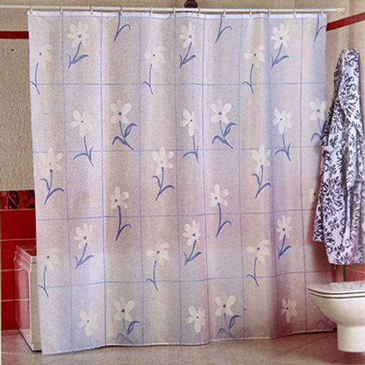 "Miranda" Штора для ванной тканевая 180х200см "Кантри бежевые цветы", без колец, 100% п/э (Турция)