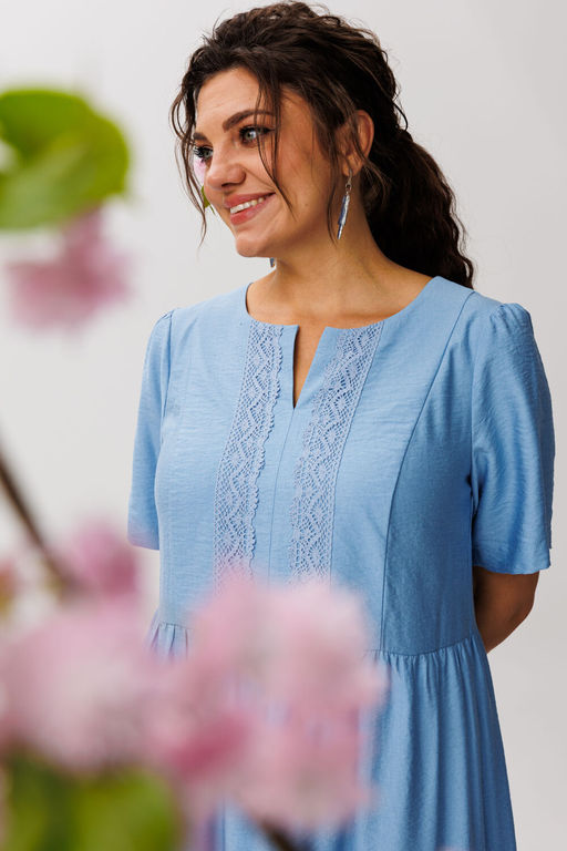 Платье ANELLI 1604 голубое кружево