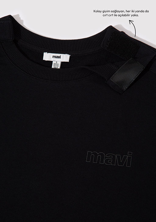 Mavi Logo Bask?l? Siyah Kad?n Sweatshirt  фото 4