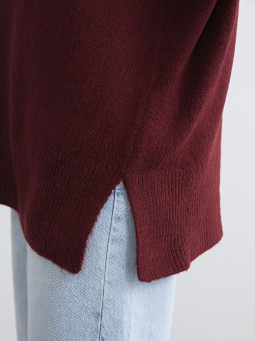 Bisiklet Yaka Oversize Kad?n Triko Kazak