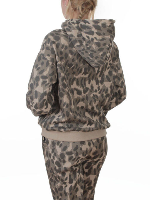 869-3 BEIGE/LEOPARD Костюм спортивный зимний женский (95% хлопок, 5% полиэстер)