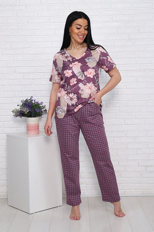 Костюм с брюками (00991, бордовый) - Плиона фото 4