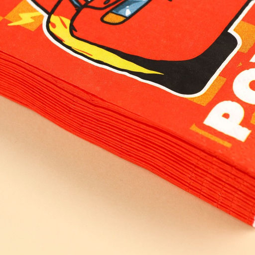 Салфетки бумажные «С днём рождения», 33×33 см, 20 штук, 3-х слойные, Тачки