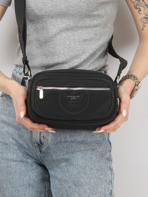 Сумка женская текстиль DJ-CM 6907-BLACK, 2отд, плечевой ремень, черный SALE 260353 - Bobo фото 5