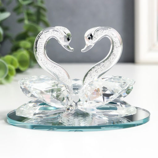Фигурка стекло «Лебеди со стразой», 11×7×7 см