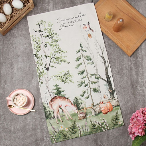 Полотенце Этель Лесная сказка 40х73 см, 100% хл, саржа 190 гр/м2  фото 5