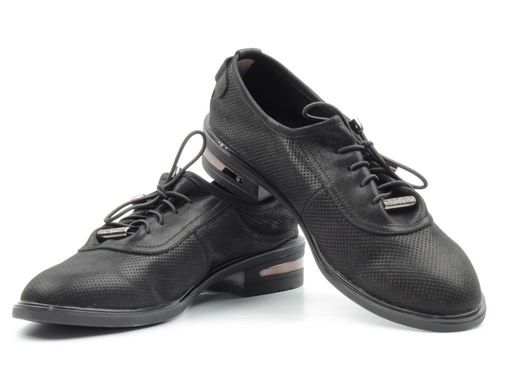 03-S49-T49 S19-121 Y1058 BLACK Полуботинки женские (натуральная кожа) - Фабричный китай фото 9