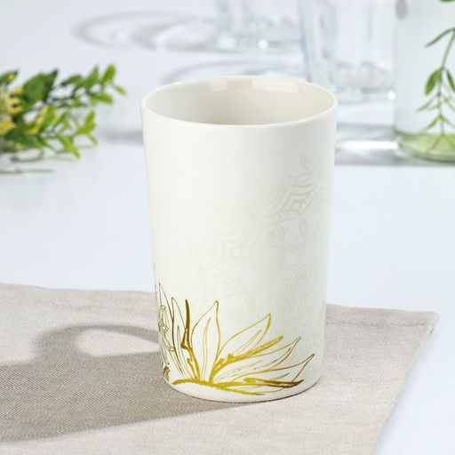 Кружка фарфоровая Magistro Мандала, 380 мл, бежевый узор - Доляна фото 2