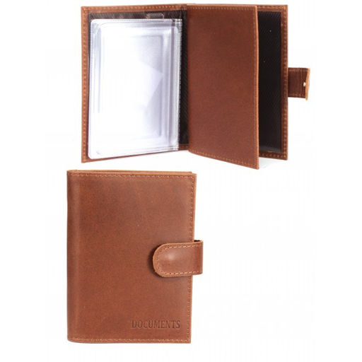 Обложка для авто+паспорт-Croco-ВП-1021 с хляст, натуральная кожа коричневый пулл-ап матовый (219) 263969