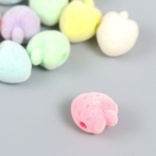 Набор бусин для творчества бархатное напыление «Клубничка», набор 10 шт., 1.2×1.3×1.7 см