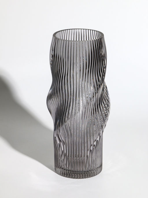 Ваза «Венди», 29×12×10 см, стекло, серая