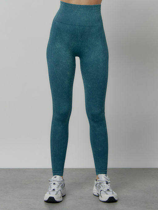 Легинсы для фитнеса женские бирюзового цвета 1001Br - Mtforce фото 2
