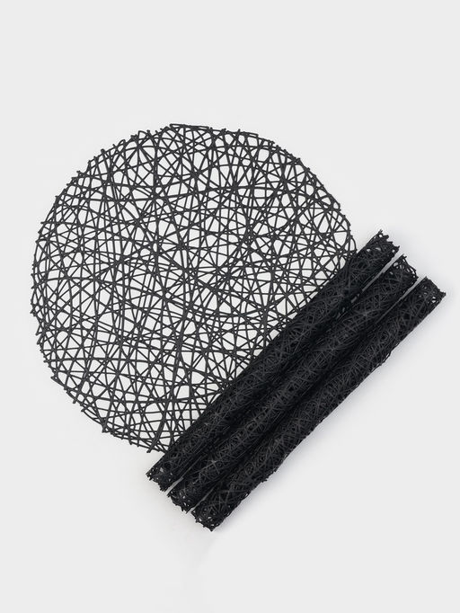 Набор салфеток сервировочных на стол Доляна Паутинка, d=38 см, 4 шт, цвет чёрный  фото 12