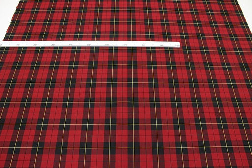 Фуле Клетка цв.красно-бордовый/черный, ш.1.45м, хлопок-100%, 180гр/м.кв - Купава фото 3