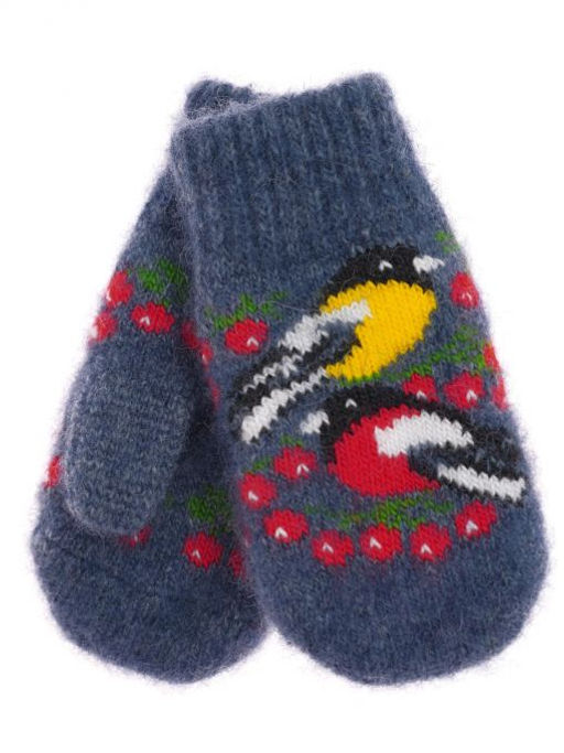 Варежки детские круговые "Снегирь и синица" 0120-4