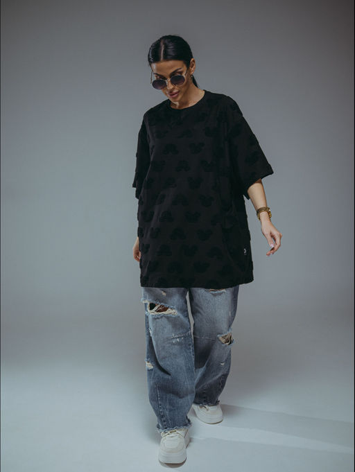 Ирбис футболка женская (махра Микки черный)