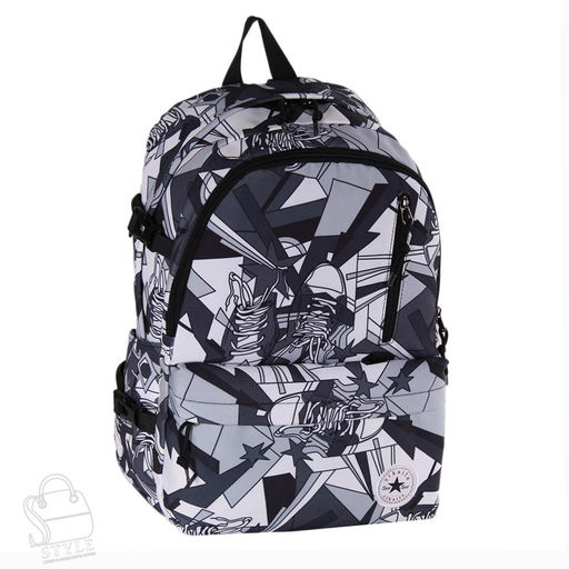 Рюкзак мужской текстильный 1879P black white Sikail