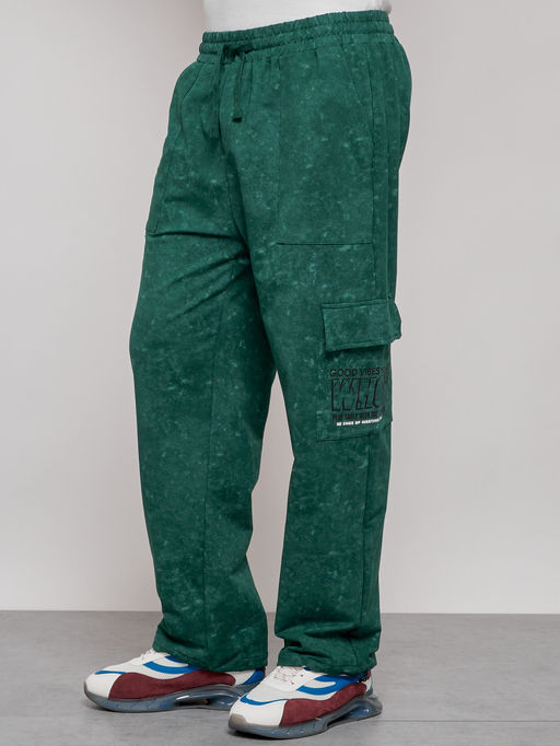 Широкие спортивные брюки трикотажные мужские зеленого цвета 12932Z - Mtforce фото 19