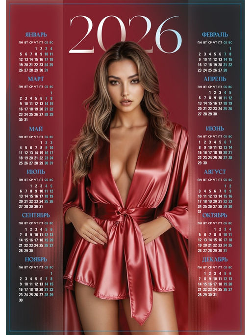 Цена за 10 шт. Календарь 2026 «Девушка», А3