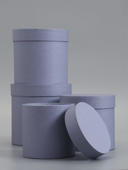 Набор шляпных коробок  4 в 1 "Графит" 18 × 18 ‒14 × 14 см