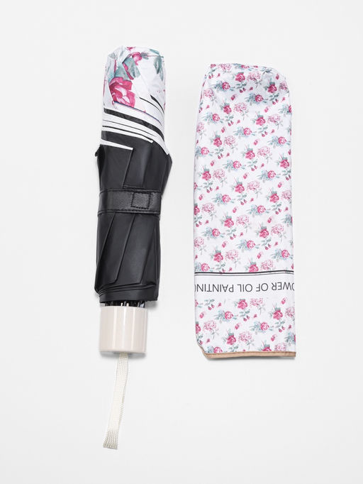 Зонт механический The flower, эпонж, 4 сложения, 8 спиц, R=48/56 см, d=96 см, МИКС