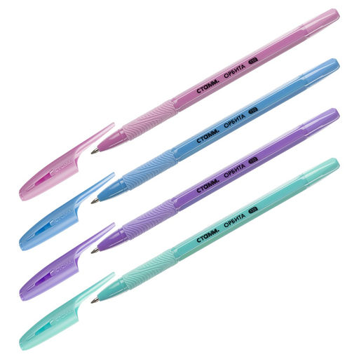 Цена за 5 шт. Ручка шар. СТАММ "Орбита 150" (РШ-31676) синяя 0.7мм, на масляной основе, пастельный корпус, в ассорт.