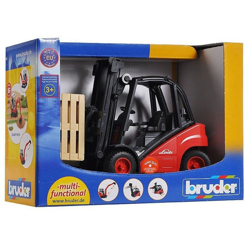 Bruder 02511 "Погрузчик вилочный Linde H30D" с паллетами. /6