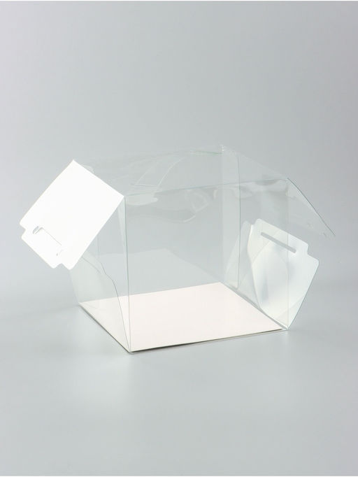 Коробка с PVC для цветов и десертов 15×16×16 см