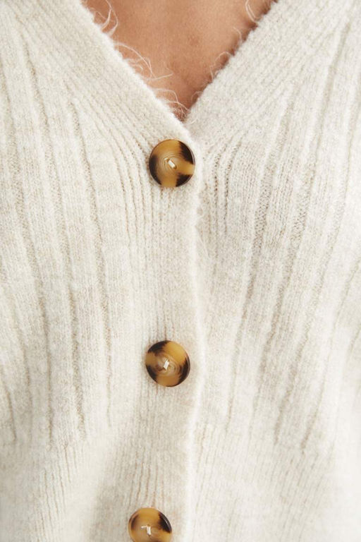 Кардиган стандартного кроя с V-образным вырезом - Defacto фото 4