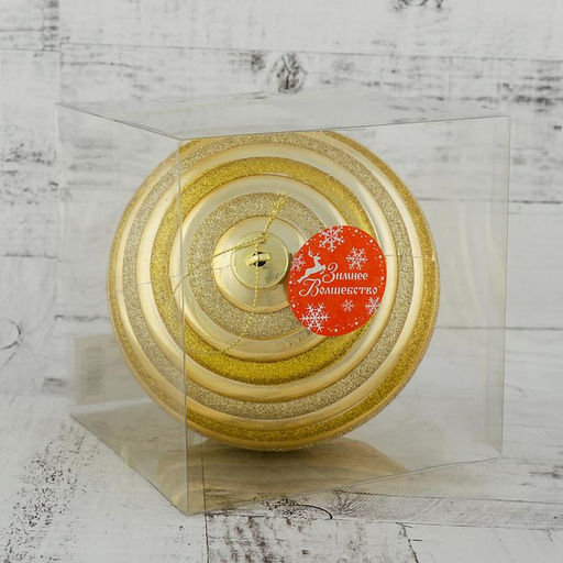 Ёлочный шар Зимнее волшебство. Сюита, d=15 см, золотистый фото 2