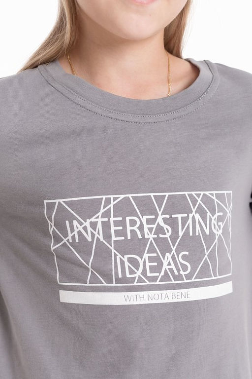 Футболка с длинным рукавом М225027Пс серый - Елена фото 8