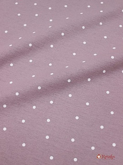 Теплый хлопок Россыпь белого гороха (4мм) на св.серо-лиловой дымке-2, ш.1.5м, хл-100%, 160гр/м.кв