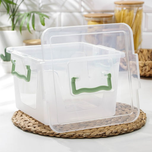 Контейнер пищевой Альтернатива, 8.5 л, пластик, прозрачный, ручки МИКС