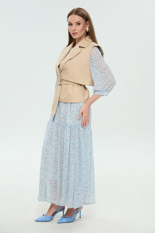 Костюм NIKVA н1037-2 крем-брюле и небесный