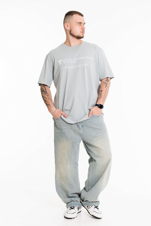 Футболка М125038Па серый - Елена фото 7