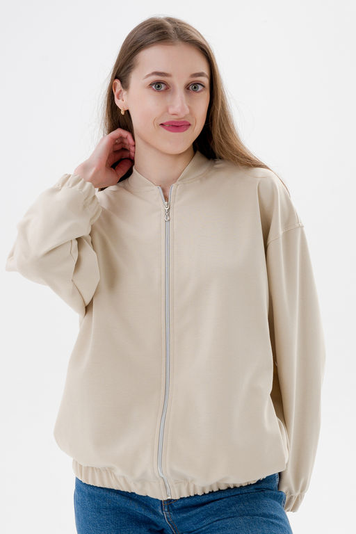 Бомбер из коттон фита песочный макси - Амадэль фото 3